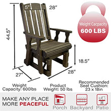 Amish Casual Heavy Duty 600 Lb Mission High Back Treated Glider Chair (Dark Walnut Stain)