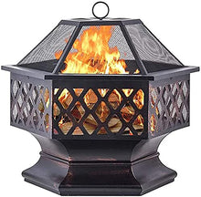 Outdoor Fire Pit Wood Burning Fireplace Patio Backyard Heater Steel Firepit Bowl Heavy Steel 24", H