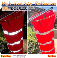 Heavy Duty Wind Sock Waterproof for Direction, Stainless Steel Wind Vane Pole, Wind Direction Flag With Reflective Belt, for Helipad, Oil, Garden(2.6 m pole)