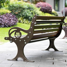 yinxx240708 Heavy-Duty Outdoor Benchs Iron Faux Wood Grain Resting Bench, Park Cast Aluminium Chair Outdoor Patio Long Back Seating Slatted Seat for Park, Yard & Porch(Large)