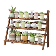 OJKJGYTF Plant standBamboo Plant Stand, Simple Flower Stand for Tall Plant Shelves, 3 Tier Flower Pot Stand, Outdoor Plant Ladder Frame, Corner Plant Display Stand for Multiple Pl