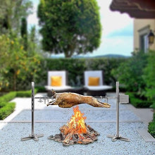 JYXYXSCP Automatic BBQ Rotisserie Kit, Portable Stainless Steel Grill for Outdoor Cooking (115x75 CM)