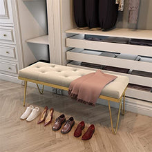 Footstools / Ottomans Shoe Stool Storage Bench Upholstered Bedroom Bedside Bench Velvet Footrest for Entrance Hallway Living Room Bedroom living Room Corridor Bench Shoe Stool ( Color : Brass , Size :
