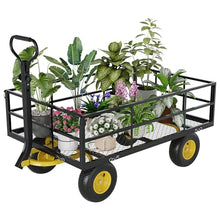 Litake Steel Garden Cart Wagon,1400LBS Capacity,with Removable Mesh Sides