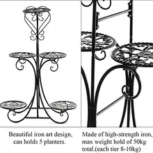 MIIKHI Plant Stand 4/5 Tier Nordic Iron Flower Pot Rack Plant Stand Flower Stand Shelves Bonsai Display Shelf Yard Garden Patio Balcony Flower Stand