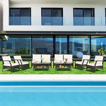 YWMLFZ 8 PCS Outdoor Rattan Conversation Set Patio Sofa W/Protective Cover