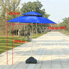 EUQKKWLOY 7.5Ft/9Ft Double Top Outdoor Patio Umbrella - UV & Water-Resistant Beach/Garden Parasol Round Market Umbrella with Base for Sun Protection & Poolside Relaxation