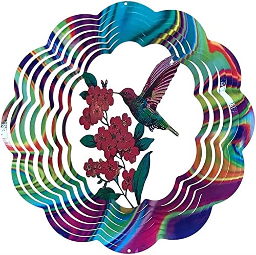 TATSEN Metal 3D Wind Spinner Colorful Kinetic Spinners with Pattern for Decoration Wind Sculptures