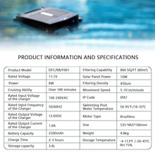 Pool Vacuum for Inground Pools, Cordless Robotic Pool Cleaner, Pool Vacuum, 180 min Battery Life for Pool Up to 860 Sq.ft