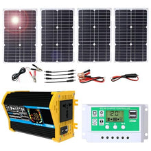 ZGHQHCDRH 100W Monocrystalline Solar Panel Kit with Lightweight Inverter for RV, Camping, and Boat(Black,100W)