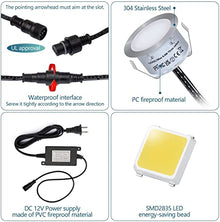 Led Decking Lights with Remote Control, 0.8W LED Deck Lights ?42MM, Warm White Deck Lighting Waterproof IP67,12V Low Voltage Plinth Lights for Terrace,Patio,Path,Wall,Garden,Decoration,10pcs (10pcs )