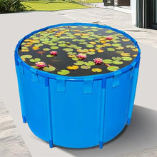 Foldable Pet Bathing Pool, Round Canvas Fish Pond Above Ground for Culture Agricultural Irrigation Water Storage Tank, Outdoor Frame Swimming Pools with Repair Patch(1539L/407GAL - 1.4X1M (D X H))