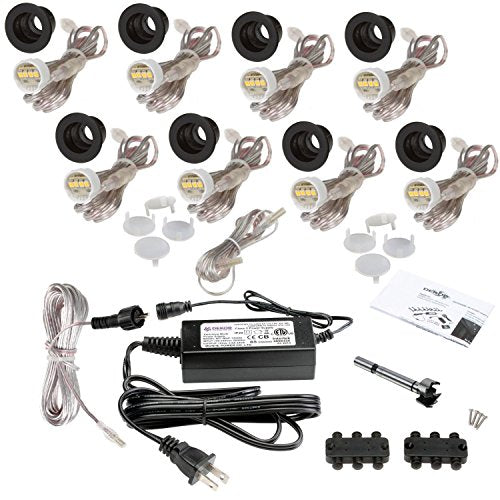 DEKOR Recessed LED Stair Lights, Deck Step Lights, Indoor Kit, White US