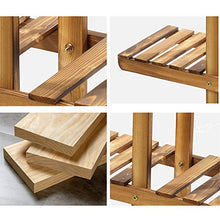 MIIKHI Wooden Plant Flower Display Stand Wood Pot Shelf Storage Rack Outdoor Indoor 9 Pots Holder Multifunctional
