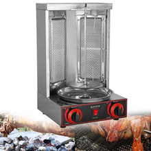 KJLYLPP 360 ° Rotating Rotisserie Oven, Vertical Doner Kebab Grill Machine, Barbecue Grill Gas Professional Vertical Rotisserie Oven, Household Appliances (Silver A)