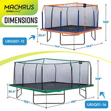 Upper Bounce 12x12 FT Square Trampoline Set with Enclosure Black/Green