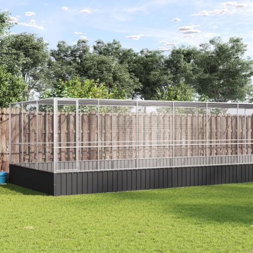 Large Outdoor Bird Aviary with Extension, 4-Piece Galvanized Steel Enclosure for Aviary Bird Safety and Flight Space