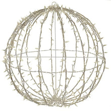 Wintergreen Lighting Commercial LED Large Light Ball Christmas Light LED Sphere Outdoor Christmas Light Decoration, Fold-Flat Metal Frame (37, White Frame/Warm White Lights)