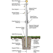 Eder Flag Economy Extra 35 Foot 6" X3-1/2 X.156 Satin Finish Flagpole