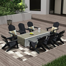 WestinTrends Tuscany HIPS Outdoor Folding Adirondack Seashell Chair (Set of 8), Black