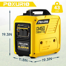 POXURIO 3450-Watt Dual Fuel Inverter Generator, Gas & Propane Portable Generator for Home Backup, Camping & RV, Super Quiet 59dB, 1.6 Gal Tank Up to 8.3 Hours, 120V EPA Compliant, Yellow