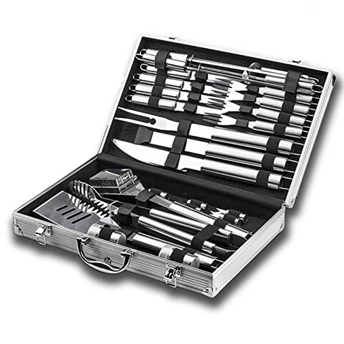 Stainless Steel Grill Tools Set, Heavy Duty BBQ Accessories Tool Set, Outdoor Camping Cooking Grilling Utensils Tools Set with Storage Box, for Home, Camping, Traveling