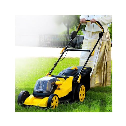 NJDQFA Electric Mower Cordless,Battery Operated Lawn Mower with 6 Adjustable Height 45L Collection Bag,80-Min Runtime Cordless Mower Brushless Motor