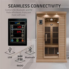 SteamSpa Hemlock Indoor Sauna 1-2 Person - Bluetooth, Oxygen Bar, Touch Control