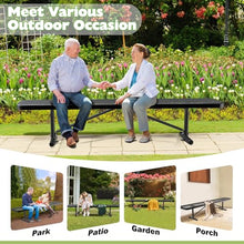 Heavy Duty Outdoor Metal Garden Park Bench, Steel Picnic Bench, Metal Mesh Outdoor Bench Porch Chair for Garden, Lawn, Patio, Porch, Park, Yard