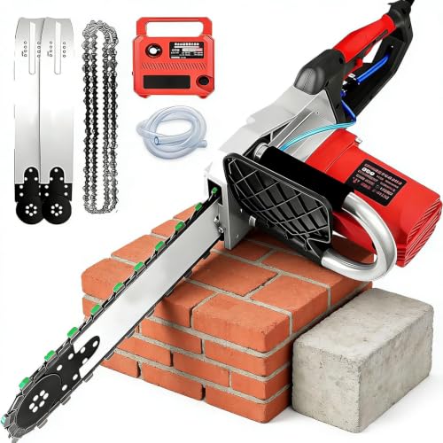 Concrete Chainsaw, 5800W/6500W Handheld Power Chain Saw Wall Cutter Machine with Water Fed Dust Suppression for Granite and Reinforced Concrete