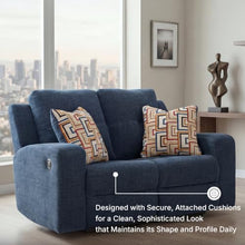 Signature Design by Ashley Danum Small Reclining Loveseat Sofa, Ink Blue