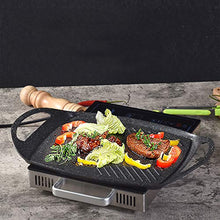YYBOES Aluminium Griddle Pan, Compatible, Non Stick for Electric Hobs, Suitable for All Hobs Great for BBQs, Two Handles,29cm