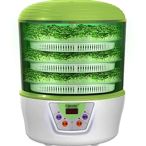 Dntum Electric Bean Sprout Machine, Intelligent Seed Germination Kit, Bean Sprout Machine Electric Seed Sprouting Seedling Tools, Large Thermostat Green Seeds Growing