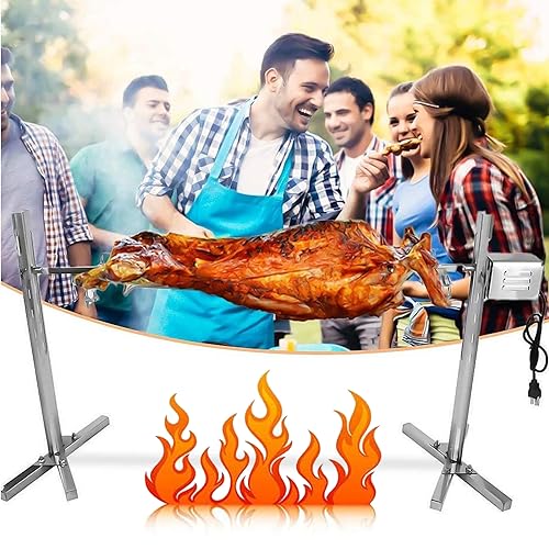 JYXYXSCP Barbecue Grill Kit, Stainless Steel Outdoor Automatic Barbecue Grill, Electric Barbecue Grill Kit Large Barbecue Grill