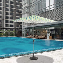 USZWBY 2.7m Garden Parasol with Crank,Umbrella Shades for Outdoors/Beach/Pool/Patio,Leaf Texture Pattern,Without Base
