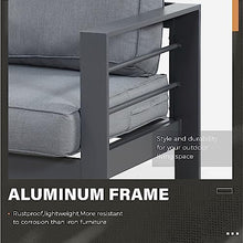 Solaste Aluminum Patio Furniture Set 4 Pcs Modern Outdoor Conversation Set Grey