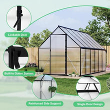 Greenhouse 8x16 Aluminum-Framed Heavy Duty Polycarbonate with Quick Setup Structure and Roof Vent Large Enhanced Outdoors Green House Kit