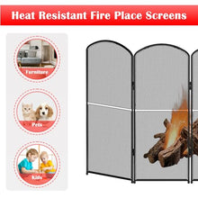 Black Fire Spark Guard Cover Decorative 4 Panel Foldable Fireplace Screen Stand for Home Indoor Fireplace - Protective Cover Guard for Fire Safety ()