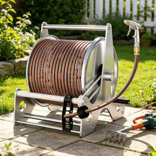Azcabjie Stainless Steel Wall Mounted Floor Standing Hose Reel A-40mHose