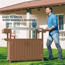 Outdoor Grill Cart with Stainless Steel Tabletop & Storage Cabinet