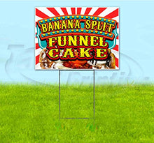 Banana Split Funnel Cake (18" X 24") Yard Sign, Quantity Discounts, Multi-Packs, Includes Metal Step Stake, Bandit Sign