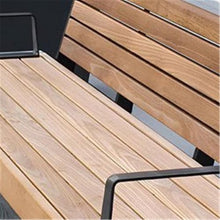 ZTHYSHXA Park Bench Backrest Armrests Wood Bench with Stainless Steel Metal Fram for Indoor Outdoor(Medium)