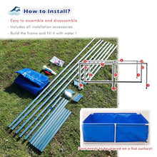Home Swimming Pools, Rectangular Metal Frame Pool/ Albercas Para Niños Y Adultos W/ Flow Valve for Ages 6 and Up, 1.2m Deep Backyard Above Ground Pool, 1 1.5 2 2.5 3 M Canvas Fish Pond(B Deep 48in/1.2