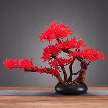 YXIANG56Q Fake Plants Artificial Bonsai Tree Japanese Maple Leaf Fake Plants for Home Office Book Shelf Room Decor Indoor, Height 17.72'' Bonsai Tree
