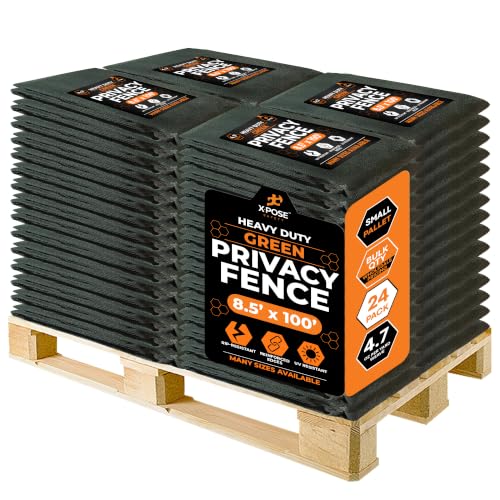 Xpose Safety Privacy Fence Screen 8.5’ x 100’ (24 Pack) – Heavy Duty Green Mesh with 90% Visibility Block, UV Protection – for Garden, Yard, Nursery, Kennel, Dog Run, Greenhouse