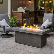 Outdoor GreatRoom Co Propane Fire Pit Table - Key Largo Gas Fire Pits for Outside Patio - 48 Inch Rectangular Concrete Firepit Fire Table, Stucco Base, Glass Tabletop Cover, 80,000 BTU - Black