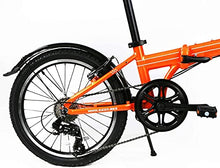 ZiZZO Via 20" Folding Bike Lightweight Aluminum Frame Shimano 7-Speed Metallic Orange