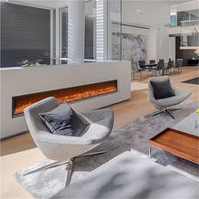 Atomized Fireplace Fireplaces Heater, Realistic Flame Recessed Fireplac for Home and Office Decor Black Household(Small)