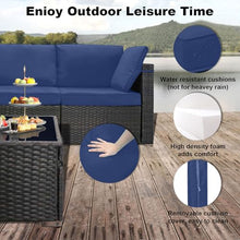CHABATREE 7-Piece Rattan Outdoor Patio Furniture Set Dark Blue