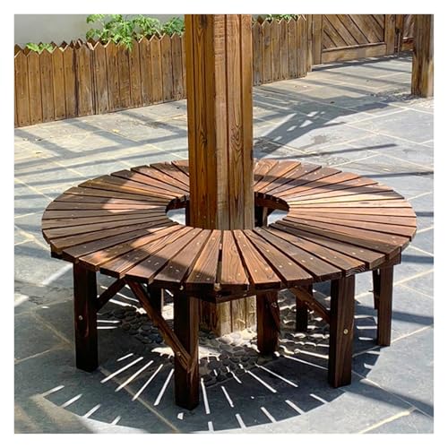 BXKCFYBSQ Tree Bench Wrap Around,Hardwood Circular Garden Bench,Outdoor Tree Ring Seat,for Patio Park Landscape Decor,Capacity 400KG